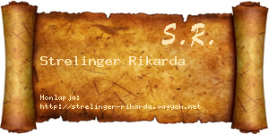 Strelinger Rikarda névjegykártya